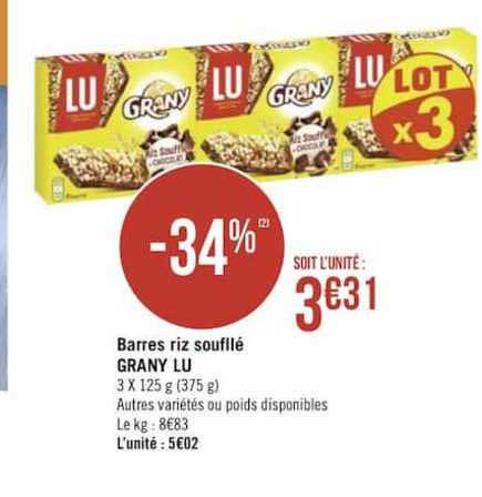 barres riz soufflé grany lu