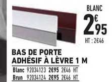 bas de porte adhésif à lèvre 1 m