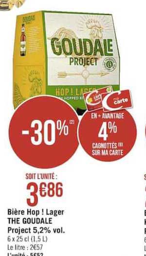 bière hop ! lager the goudale project 5.2% vol -30%