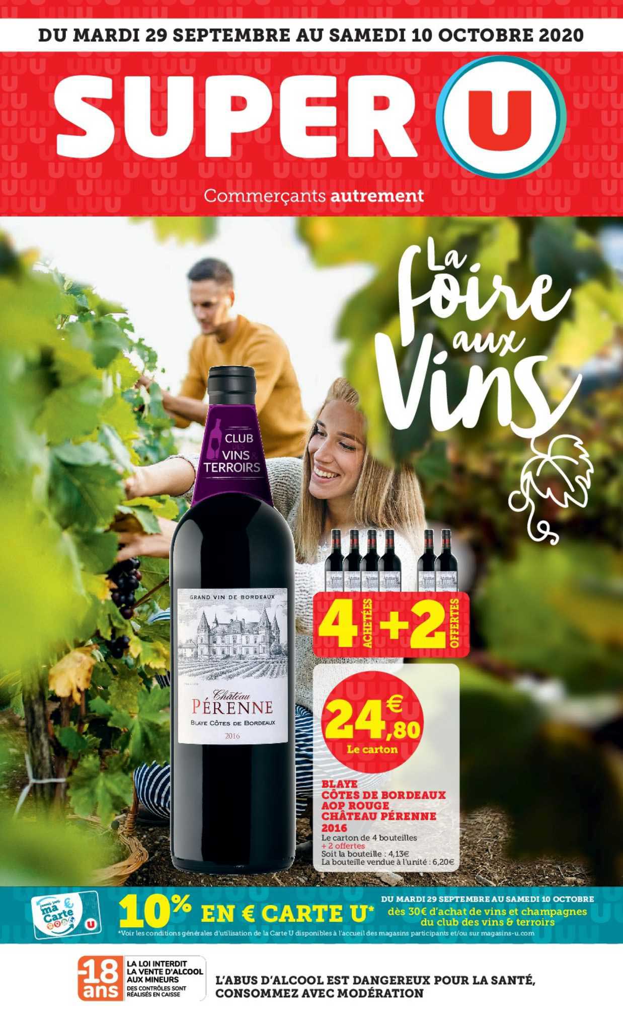 blaye côtes de bordeaux aop rouge château pérenne 4 achetés + 2 offerts