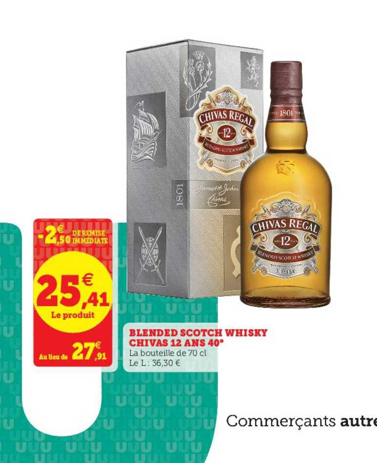 blended scotch whisky chivas 12 ans 40°