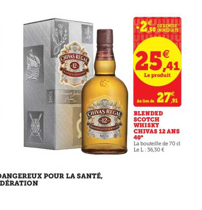 blended sotch whisky chivas 12 ans 40°