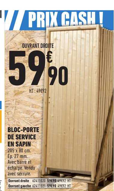 Bloc Porte De Service En Sapin