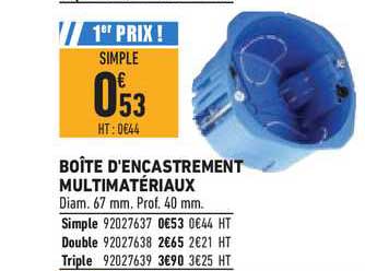 boîte d'encastrement multimatériaux