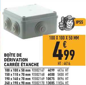 boîte de dérivation carrée étanche