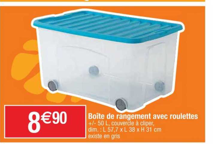 Boîte De Rangement Avec Roulettes