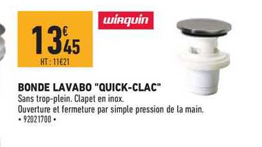 bonde lavabo "quick clac" wirquin