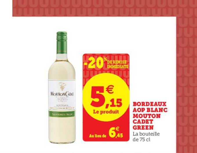 bordeaux aop blanc mouton cadet green -20% de remise immédiate
