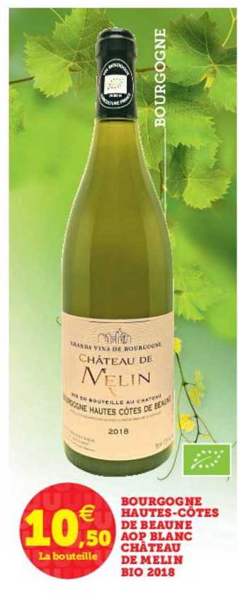 bourgogne hautes côtes de beaune château de melin bio 2018