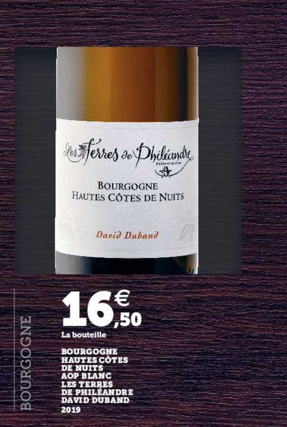 bourgogne hautes côtes de nuits aop blanc les terres de pholéandre david duband
