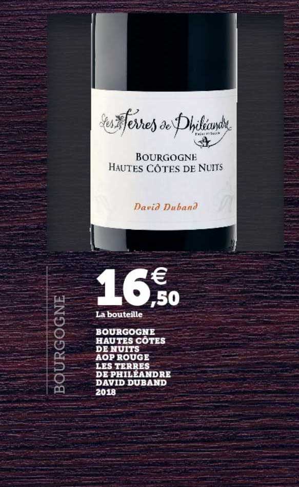 bourgogne hautes côtes de nuits aop rouge les terres de philéandre david duband 2018