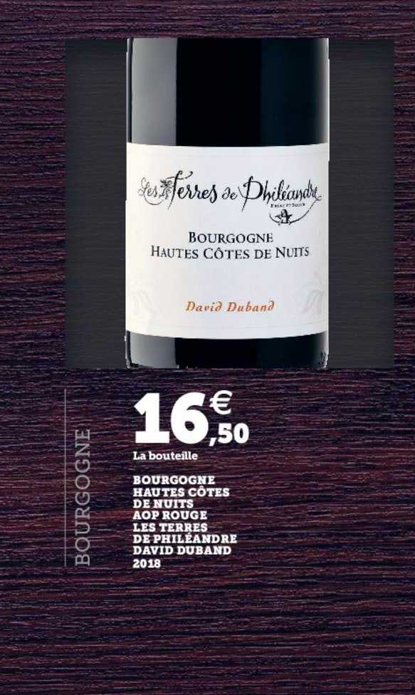 bourgogne hautes côtes de nuits aop rouge les terres de philéndre david duband 2018