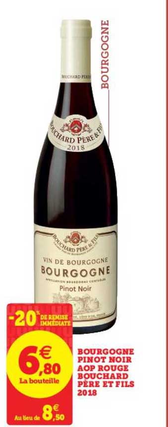 bourgogne pinot noir aop rouge bouchard père et fils 2018 -20% de remise immédiate