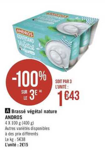 Brassé Végétal Nature Andros -100% Sur Le 3è