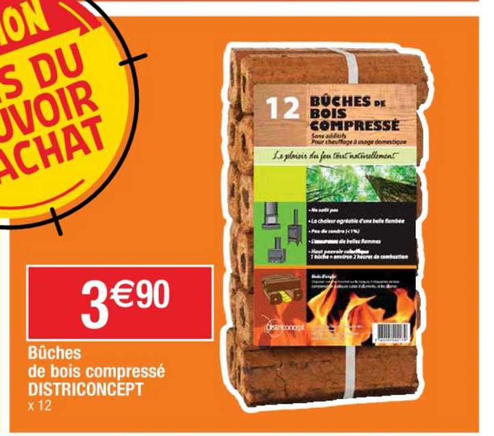 bûches de bois compressé districoncept