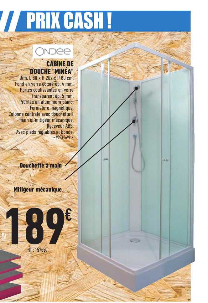 cabine de douche "minéa" ondée