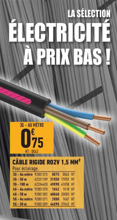 câble rigide ro2v 1.5 mm2