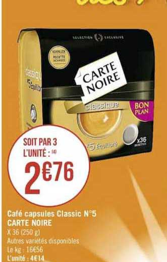 café capsules classic n° 5 carte noire