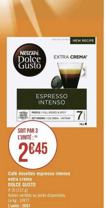 café dosettes espresso intenso extra crema dolce gusto