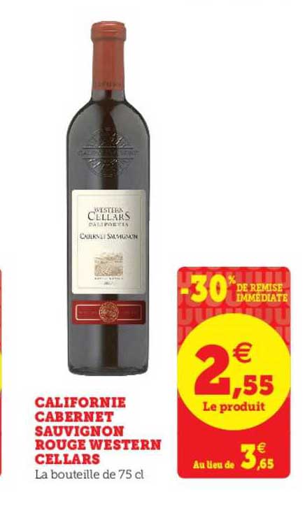 californie cabernet sauvignon rouge western cellars -30% de remise immédiate