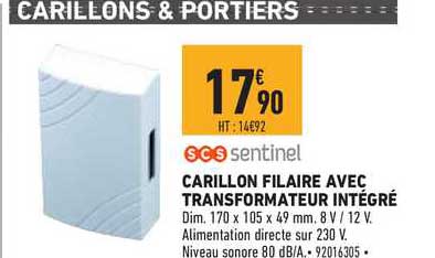 carillon filaire avec transformateur intégré scs sentinel