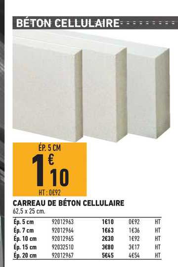 carreau de béton cellulaire