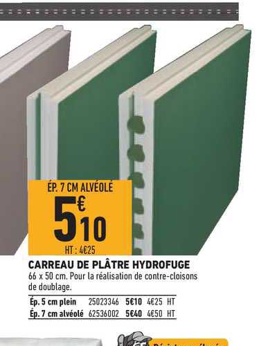 carreau de plâtre hydrofuge