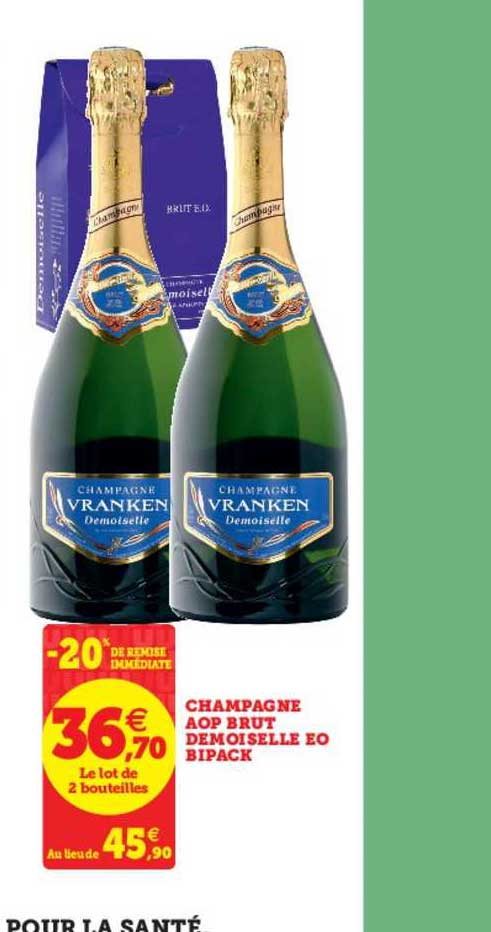 champagne aop brut demoiselle eo bipack -20% de remise immédiate