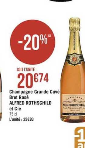 champagne grand cuvé brut rosé alfred rothschild et cie -20%