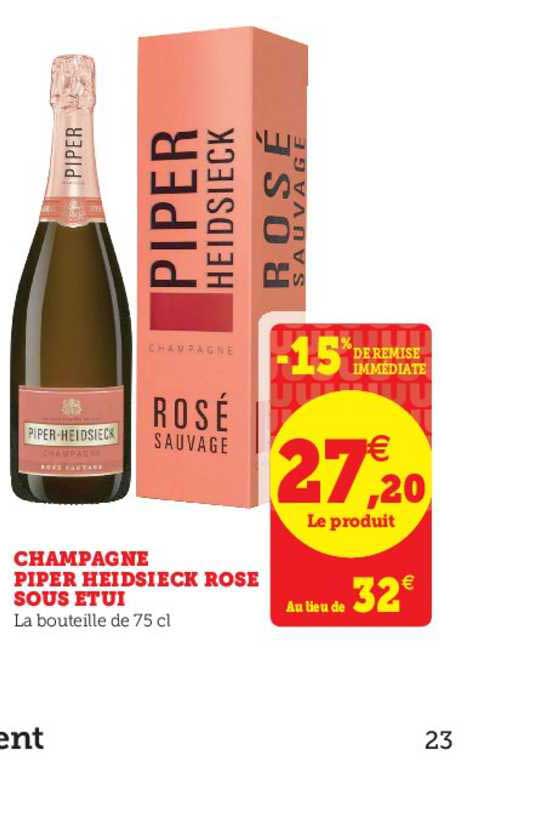 champagne piper heidsieck rose sous étui -15% de remise immédiate