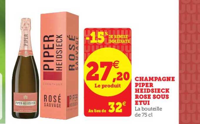 champagne piper heidsieck rose sous étui -15% de remise immédiate