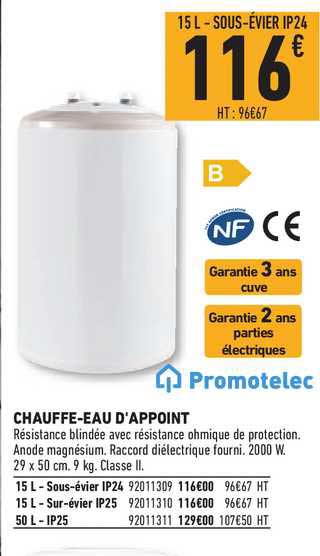 chauffe eau d'appoint promotelec