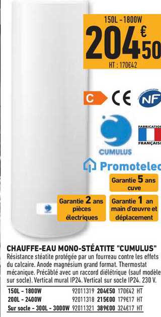 chauffe eau mono stéatite "cumulus"