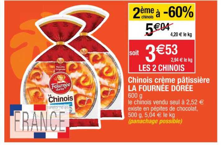 chinois crème pâtissière la fournée dorée 2ème chinois à -60%