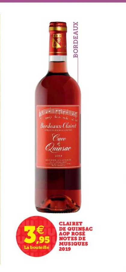 clairet de quinsac aop rosé notes de musiques 2019