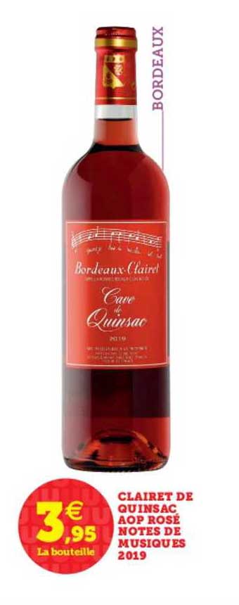 clairet de quinsac aop rosé notes de musiques 2019