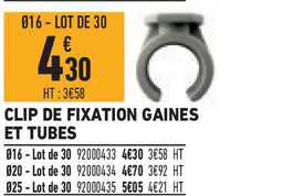 clip de fixations gaines et tubes