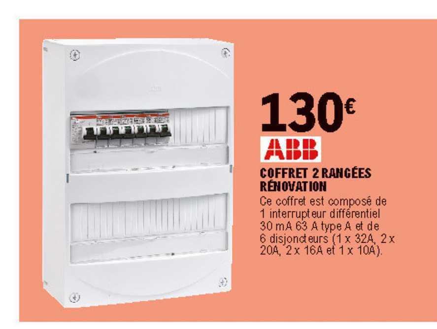 coffret 2 rangées rénovation abb