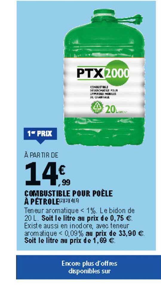 Combustible Pour Poêle à Pétrole Ptx2000