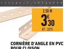 cornière d'angle en pvc pour cloison