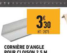 cornière d'angle pour cloison 2.5 m