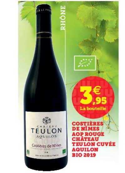 costières de nîmes aop rouge château teulon cuvée aquilon bio 2019