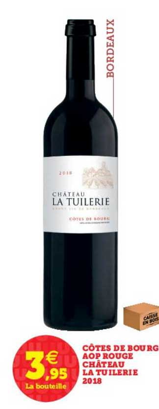 côtes de bourg aop rouge château la tuilerie 2018