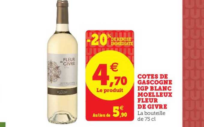 côtes de gascogne igp blanc moelleux fleur de givre -20% de remise immédiate