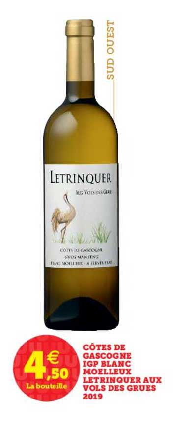 côtes de gascogne igp blanc moelleux letrinquer aux vols des grues 2019