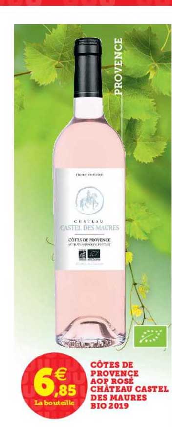 Côtes De Provence Aop Rosé Château Castel Des Maures Bio 2019