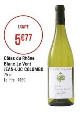 côtes du rhône blanc le vent jean luc colombo
