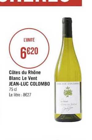côtes du rhône blanc le vent jean luc colombo