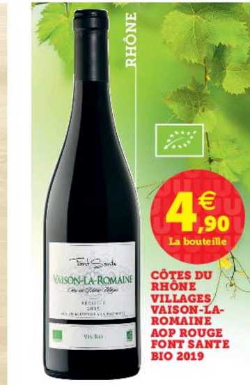 côtes du rhône villages vaison la romaine aop rouge font sante bio 2019