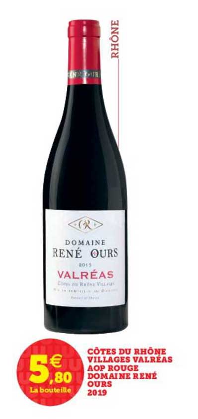 côtes du rhône villages valréas aop rouge domaine rené ours 2019